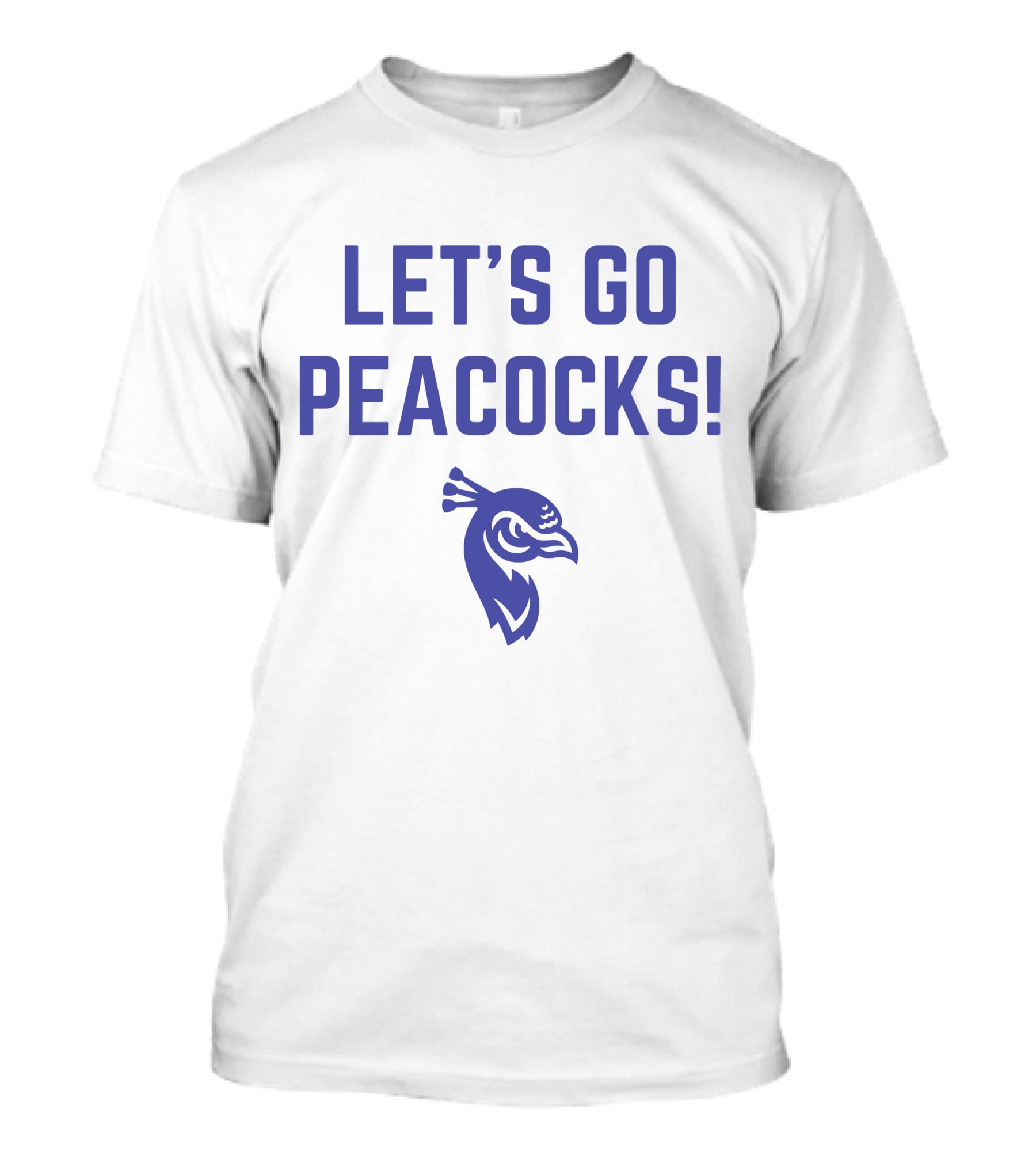 LET'S GO PEACOCKS Blue Peacock Head T-Shirt