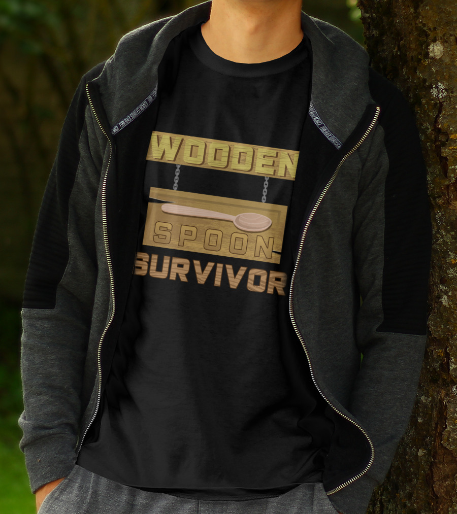 Wooden Spoon Survivor Rustic Hanging Sign Chain T-Shirt