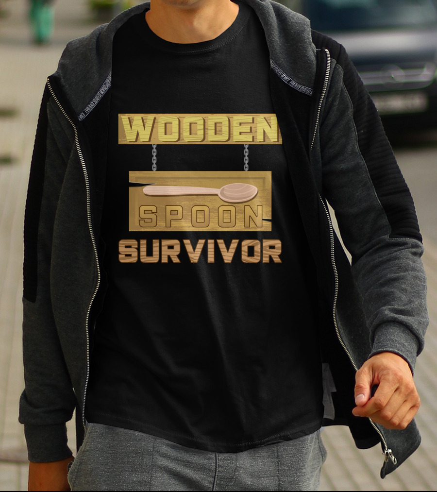 Wooden Spoon Survivor Rustic Hanging Sign Chain T-Shirt