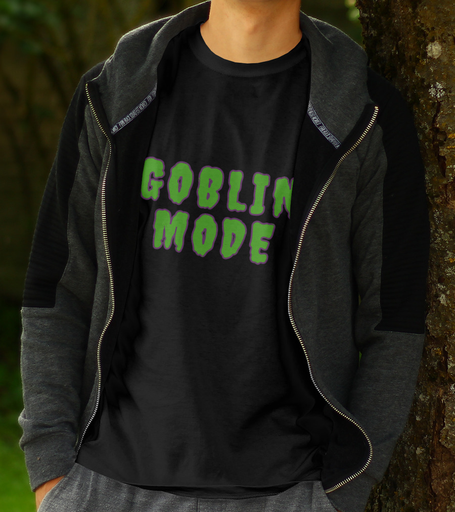 GOBLIN MODE Green Drip Text T-Shirt