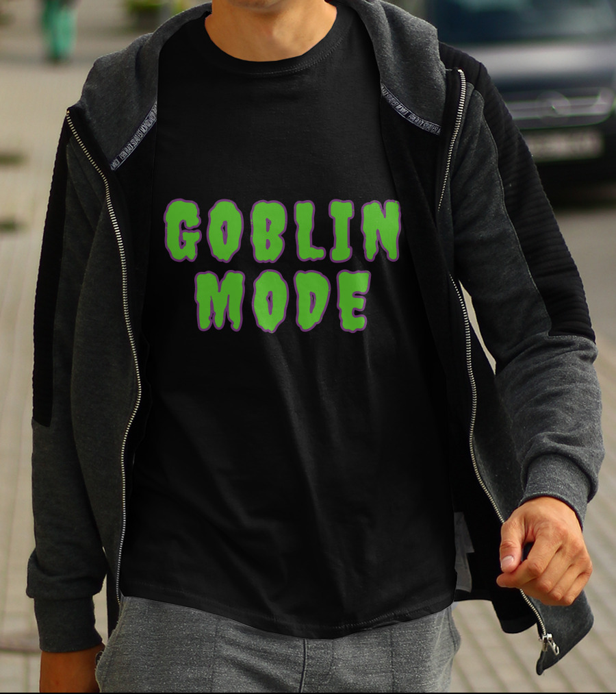 GOBLIN MODE Green Drip Text T-Shirt