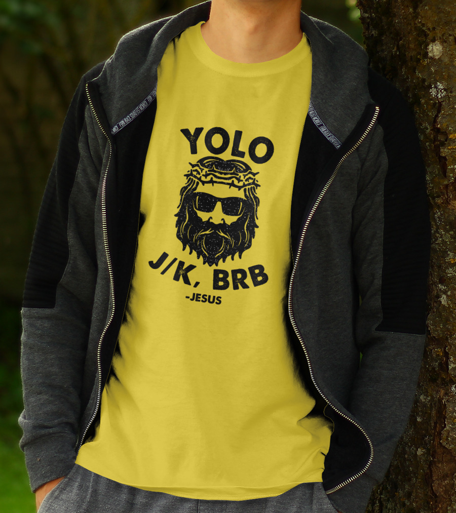 YOLO JK BRB Jesus Sunglasses Crown Of Thorns T-Shirt