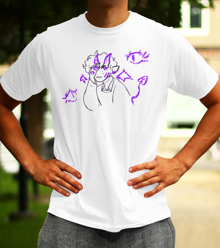 Jelly Bean Demon With Purple Eyes And Horns T-Shirt