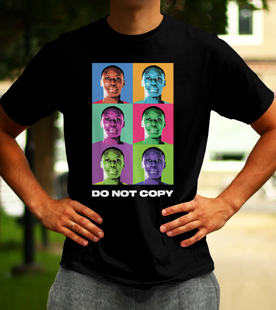 Khaby Lame Pop Art Style Do Not Copy Multi-Color Portraits T-Shirt