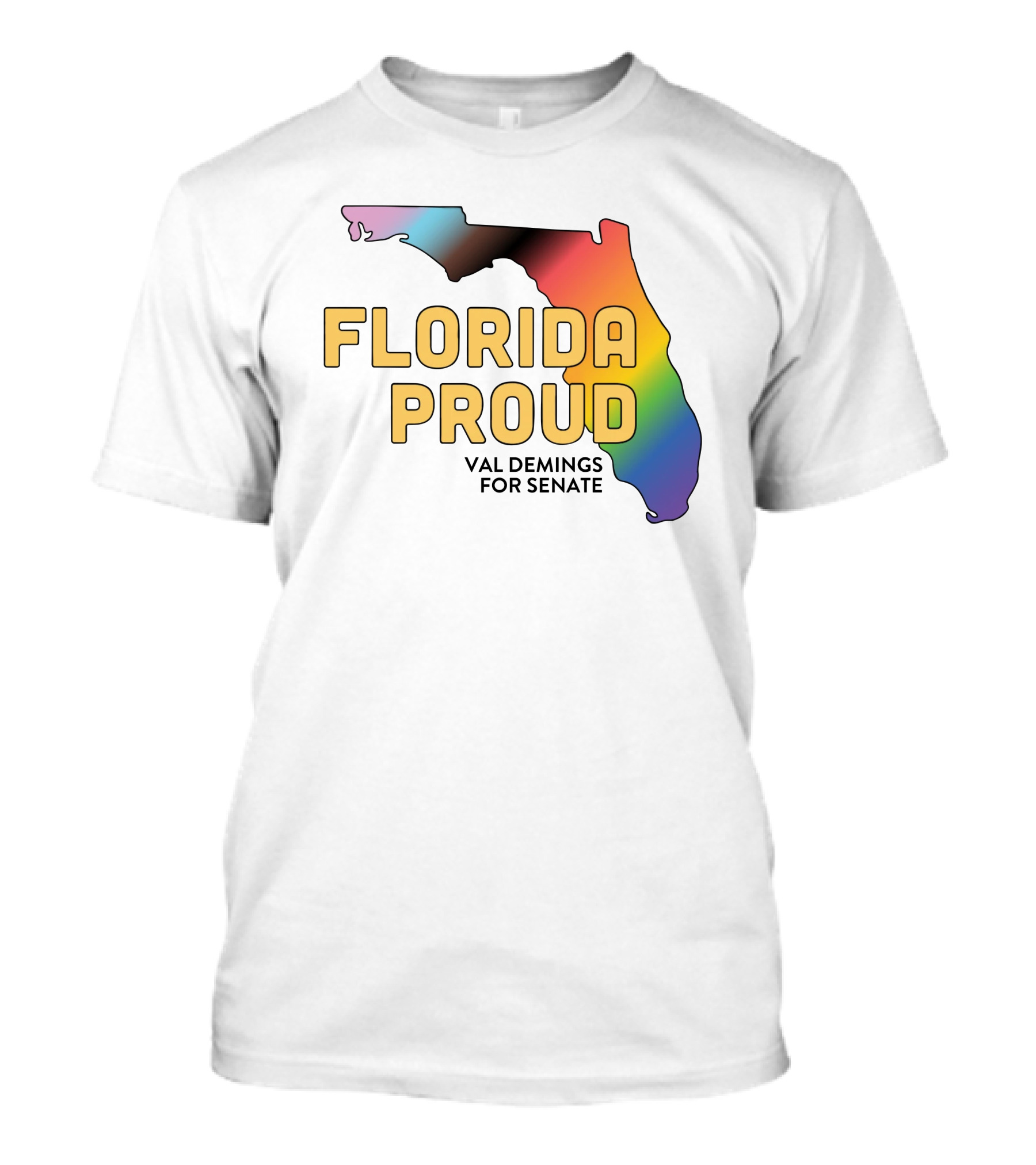 Florida Proud Rainbow Map Val Demings For Senate T-Shirt