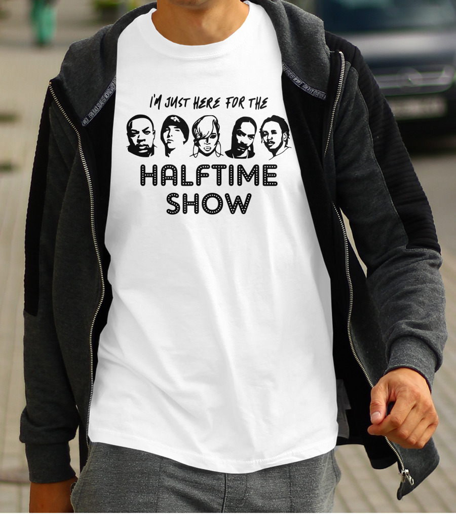 I'm Just Here For The Halftime Show With Iconic Musicians' Faces T-Shirt