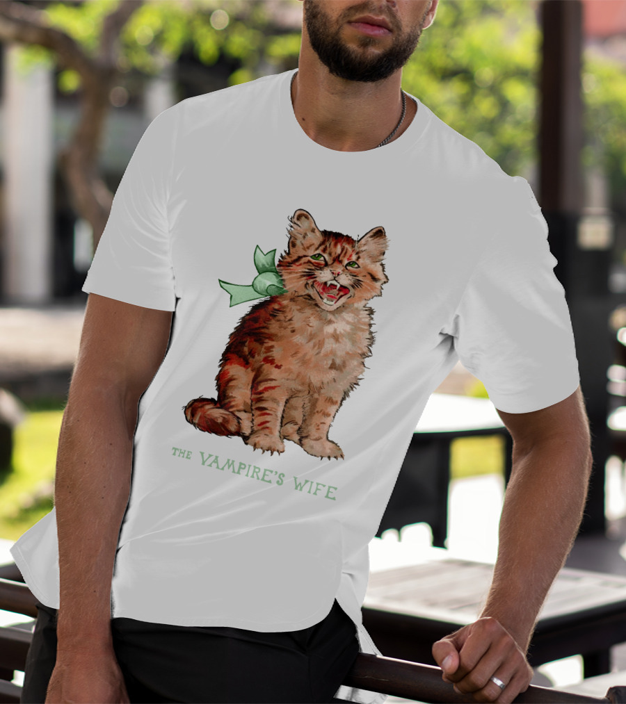 The Vampire's Wife Smiling Cat With Green T-Shirt