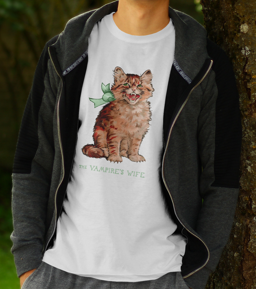 The Vampire's Wife Smiling Cat With Green T-Shirt