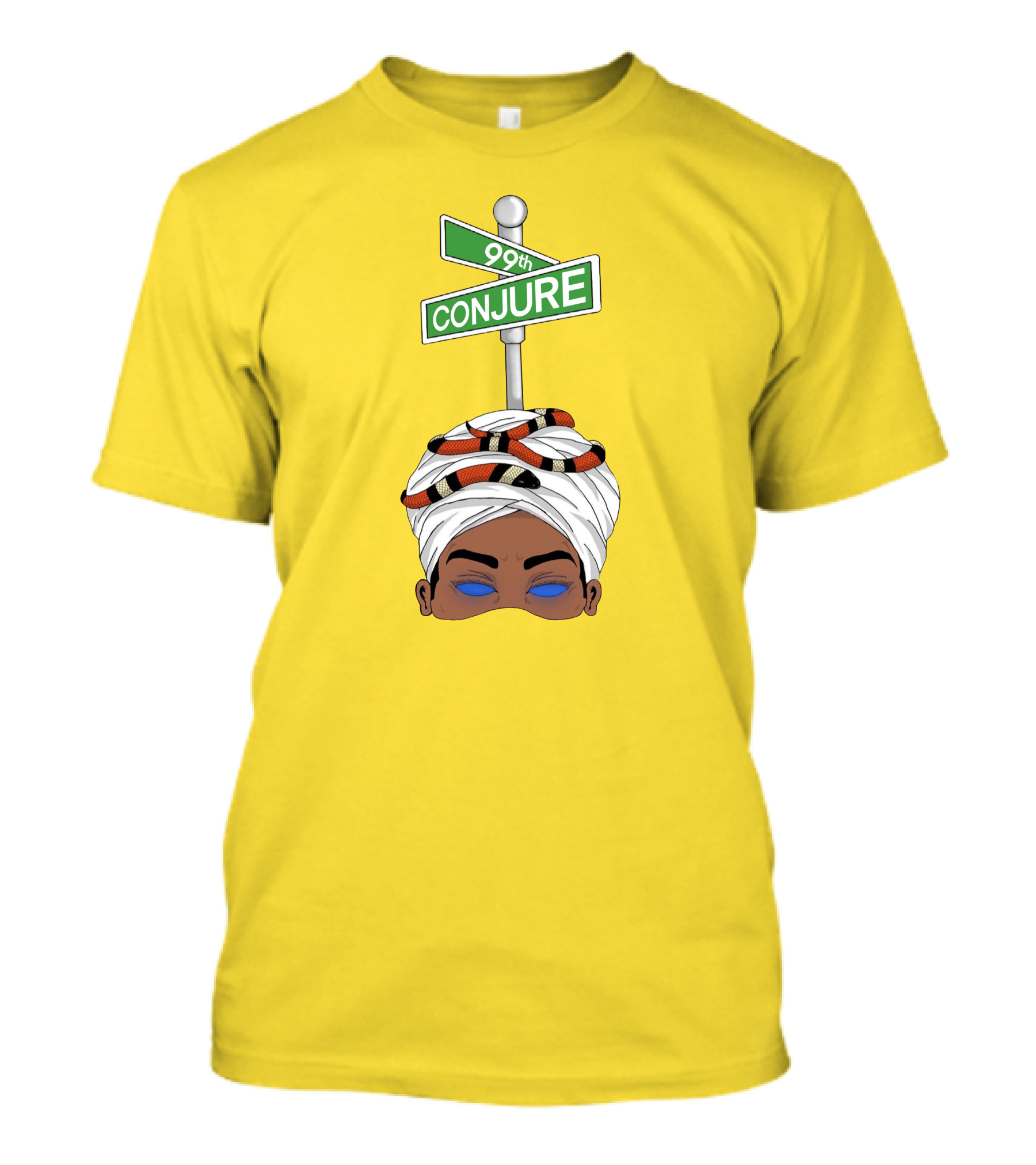 99Th Conjure Street Sign With Snake And Headwrap T-Shirt