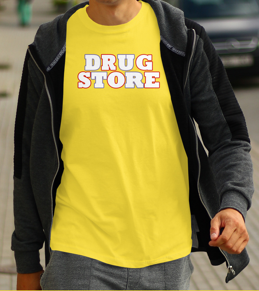 DRUG STORE Bold Retro Text T-Shirt
