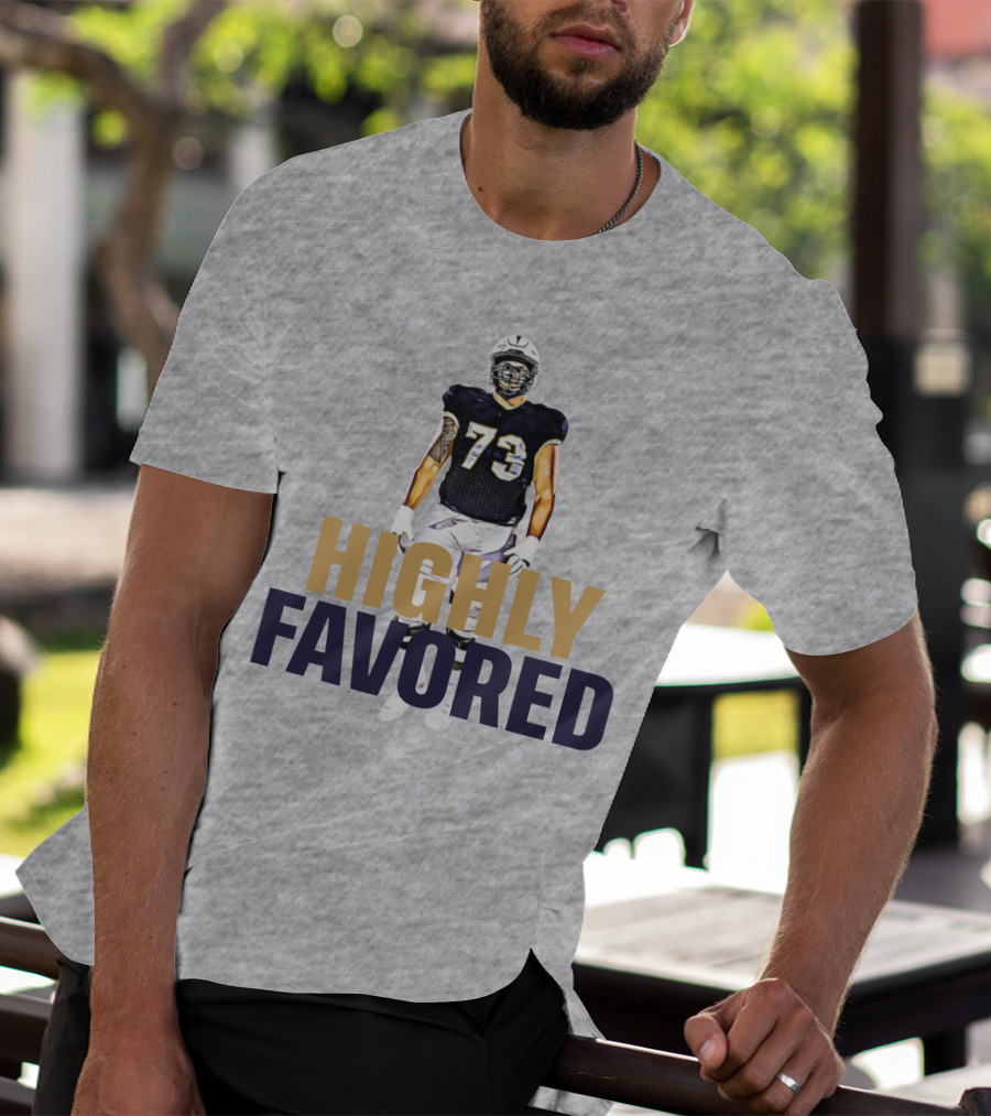 Highly Favored Football Player Number 73 T-Shirt