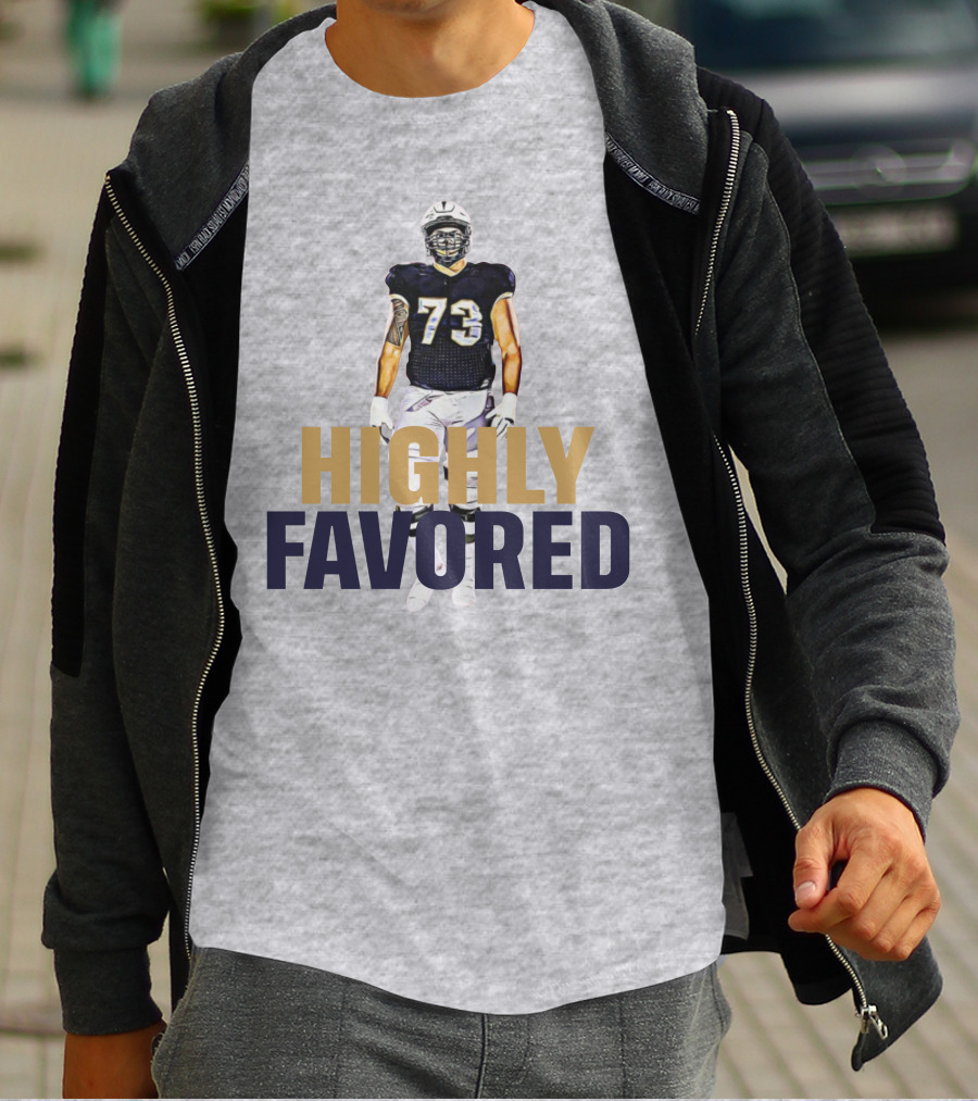 Highly Favored Football Player Number 73 T-Shirt