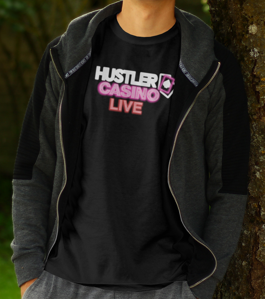 Hustler Casino Live Poker Cards Neon T-Shirt