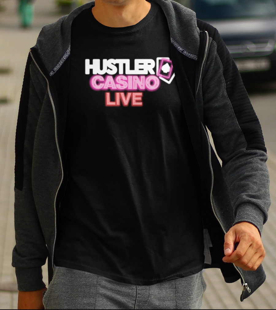 Hustler Casino Live Poker Cards Neon T-Shirt