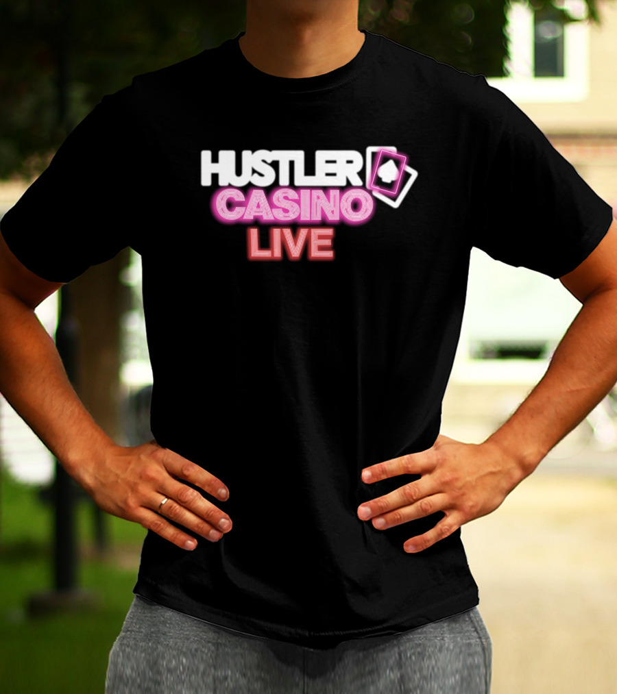 Hustler Casino Live Poker Cards Neon T-Shirt