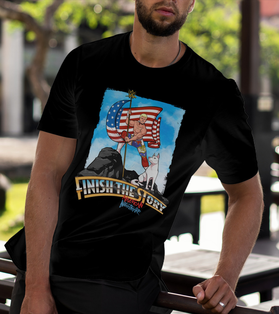 Finish The Story American Nightmare WWE Flag Gear T-Shirt