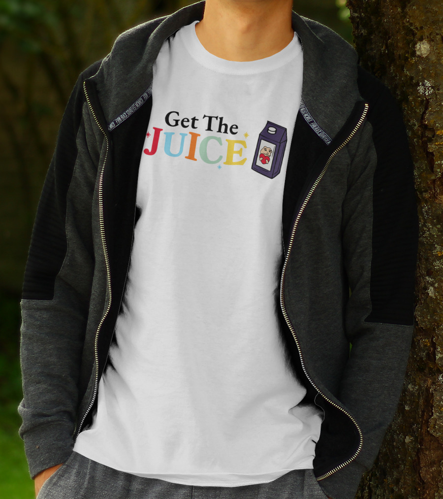 Get The Juice With Cartoon Character Juice Box T-Shirt