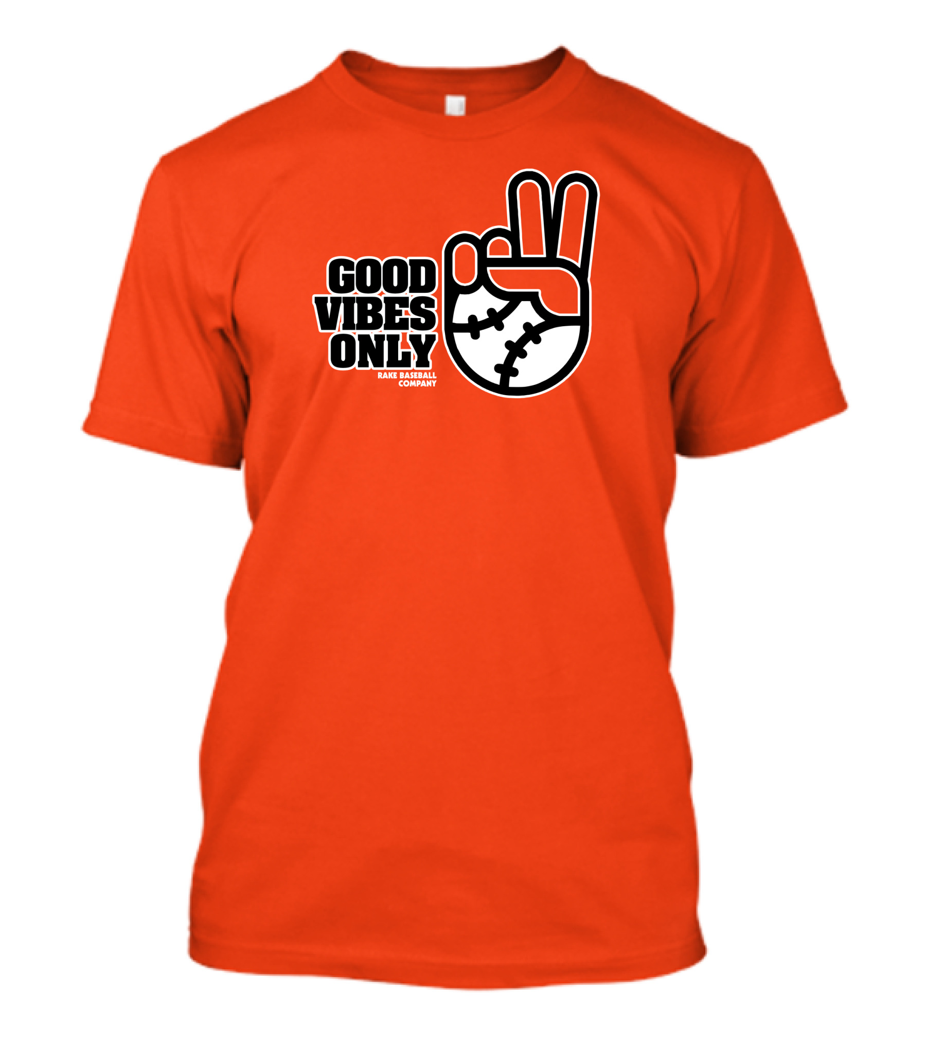 Good Vibes Only Peace Baseball Rake Baseball Company T-Shirt