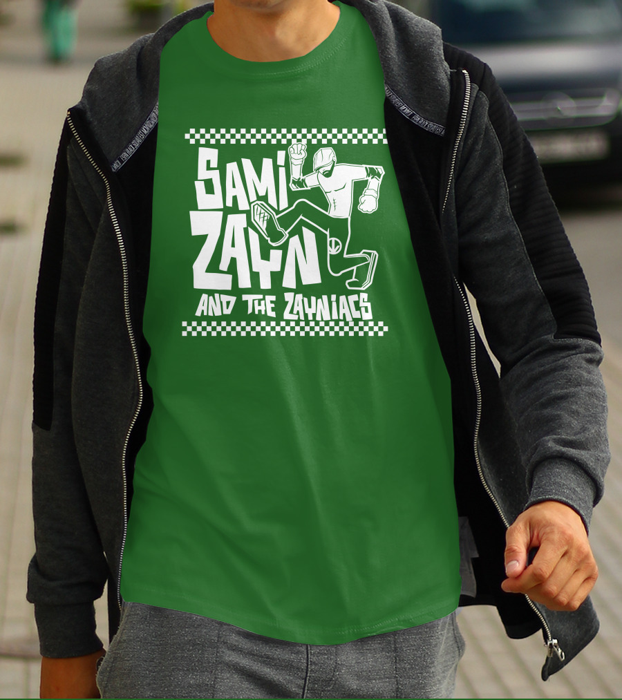 Sami Zayn And The Zayniacs Checkerboard Jumping Person T-Shirt