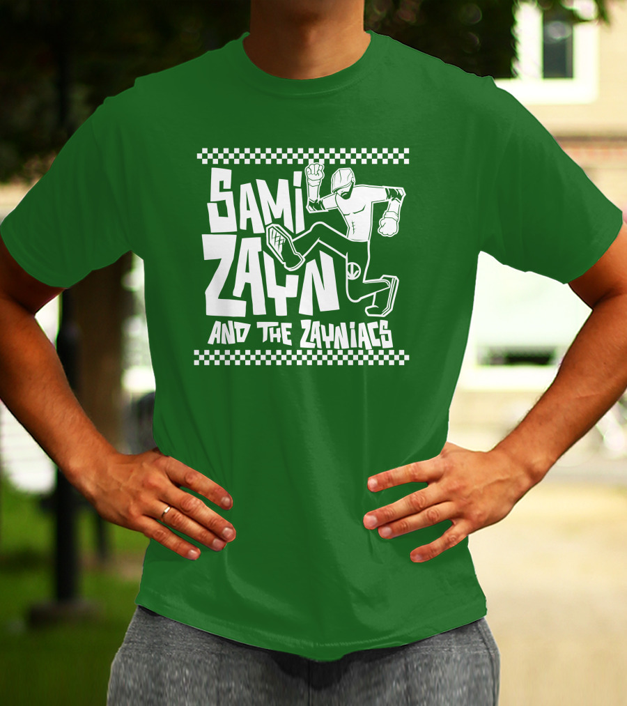 Sami Zayn And The Zayniacs Checkerboard Jumping Person T-Shirt