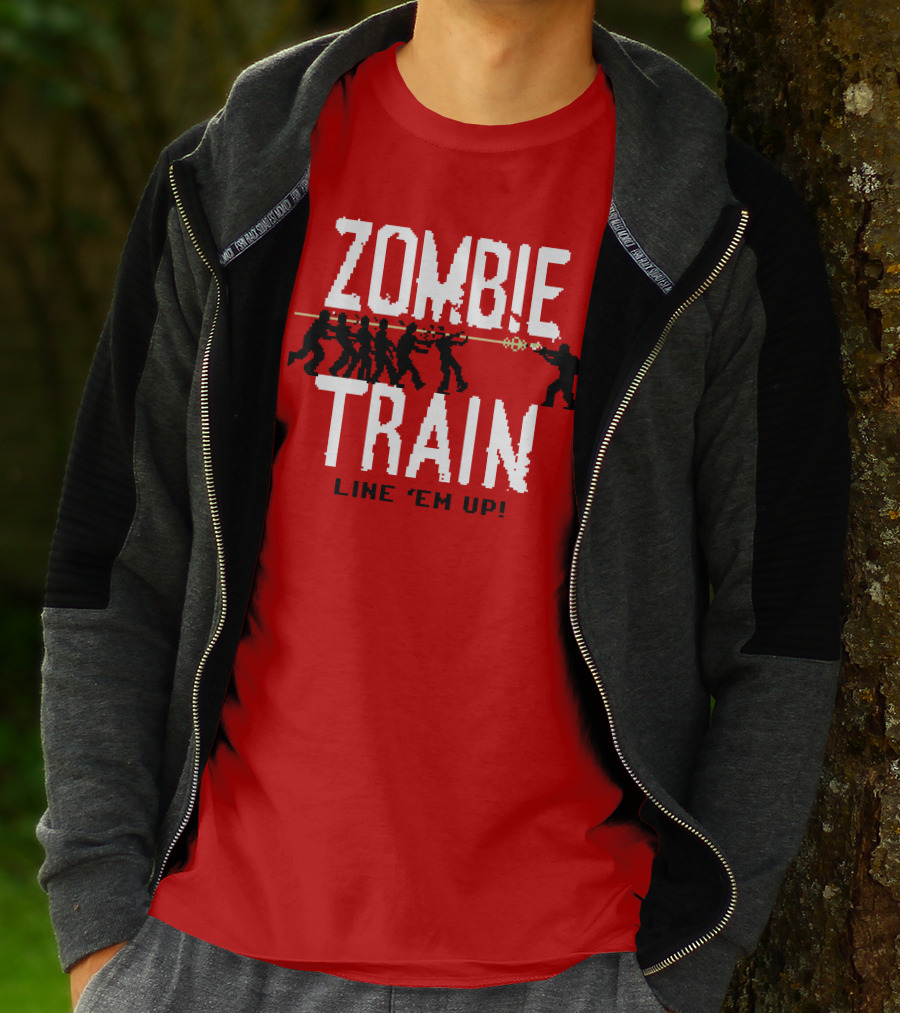 Zombie Train Line 'Em Up Shooter Challenge T-Shirt