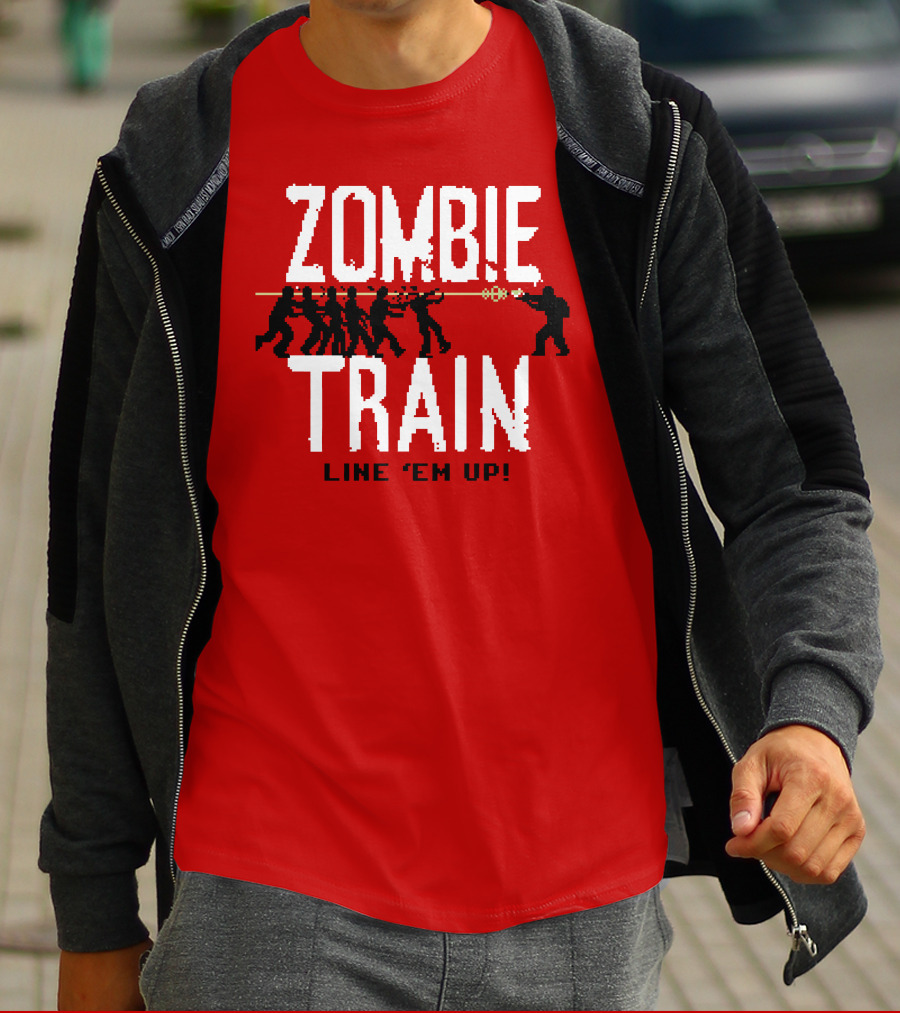 Zombie Train Line 'Em Up Shooter Challenge T-Shirt