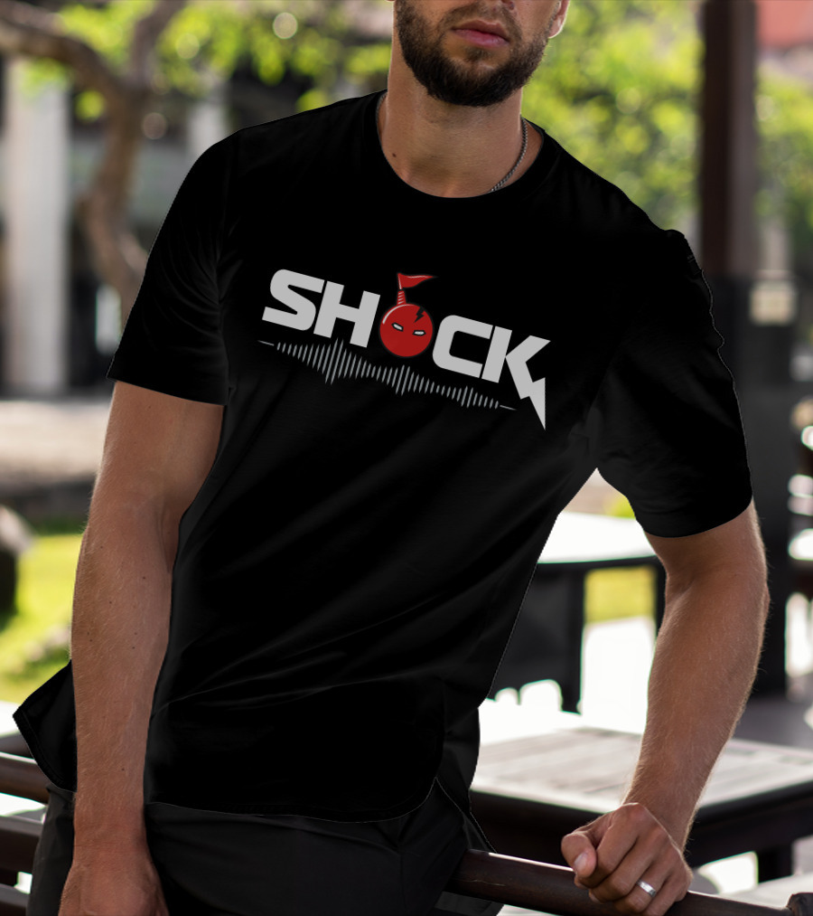 San Francisco Shock Sf Shock X O2 Blast Red Logo With Audio Wave T-Shirt