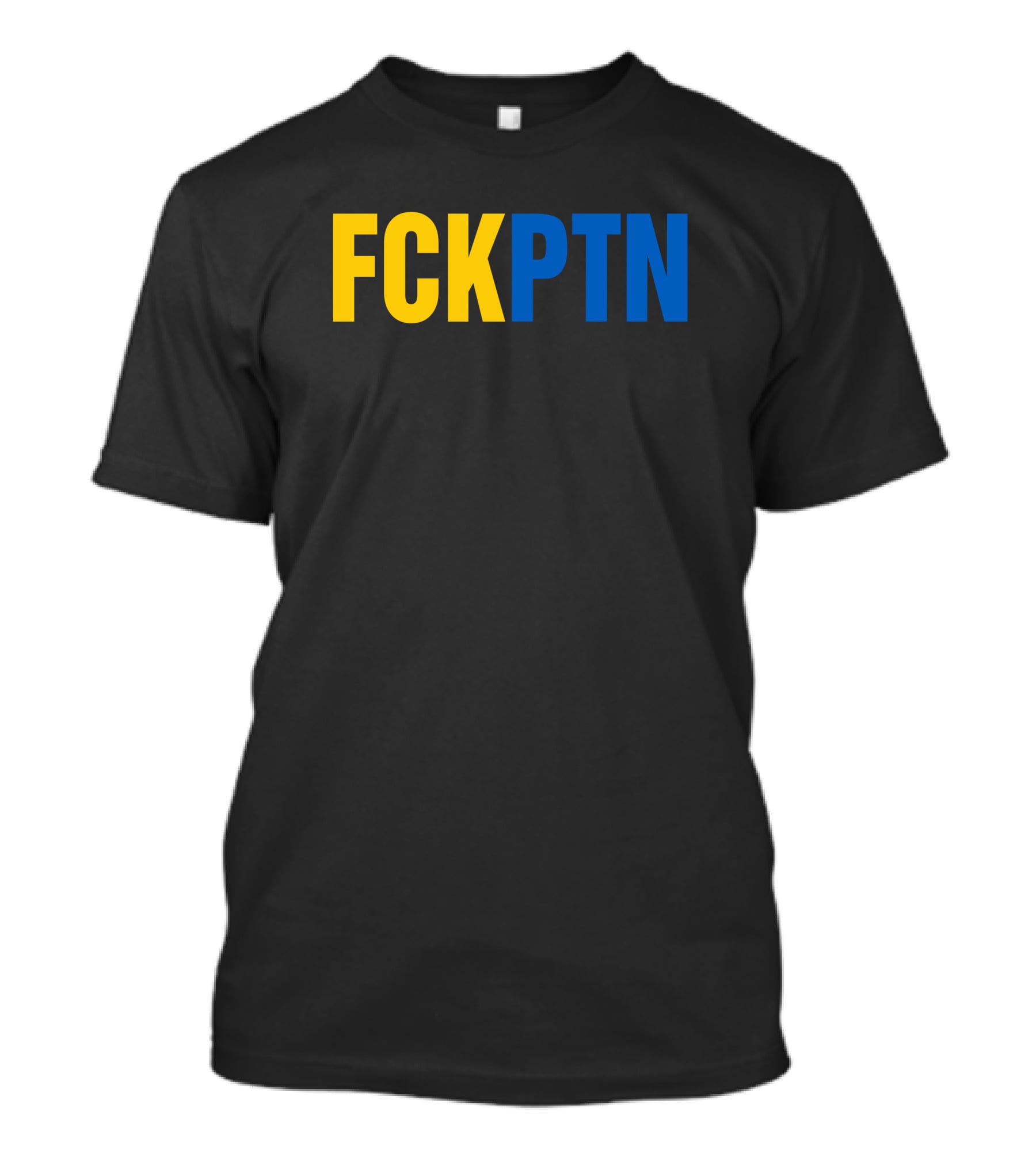 FCKPTN Yellow And Blue Bold Letters T-Shirt
