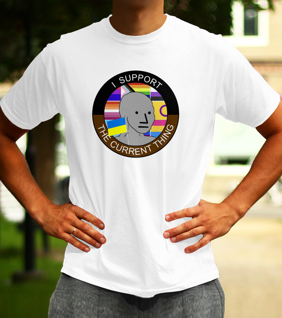 Elon Musk I Support The Current Thing NPC Meme Flag Circle T-Shirt