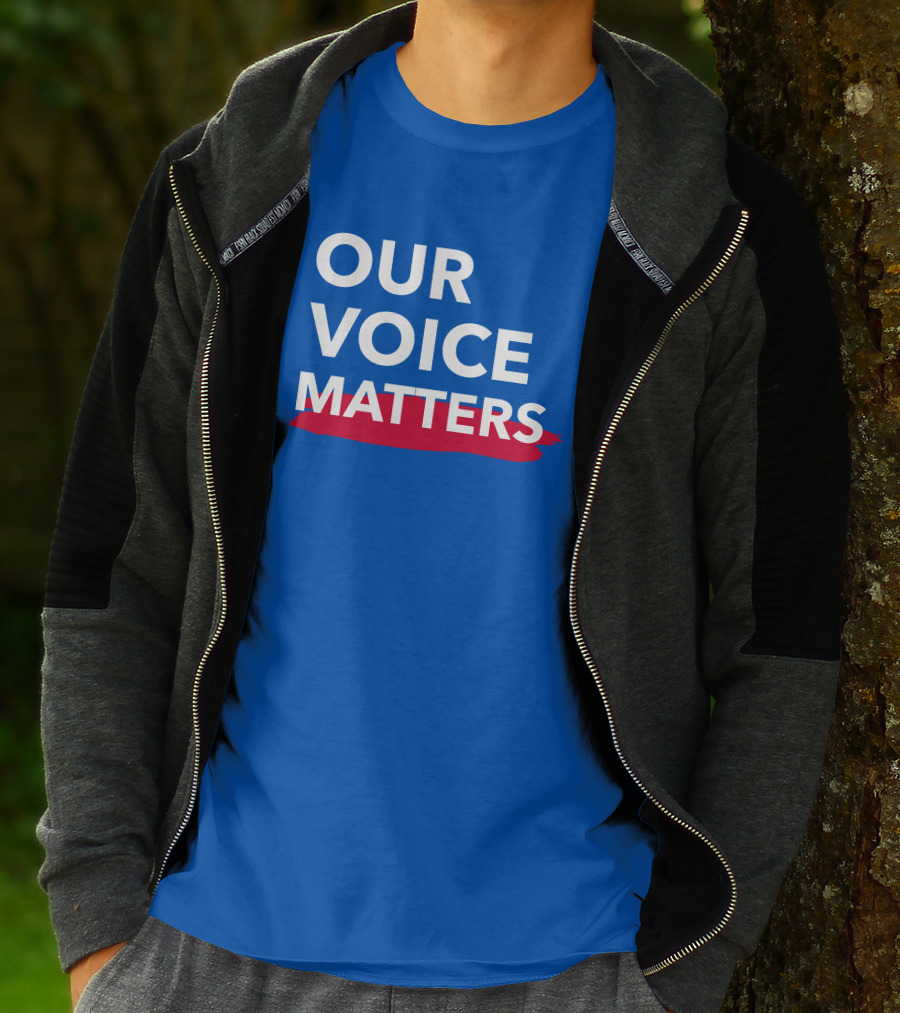 Andrew Cuomo Our Voice Matters Red Brushstroke T-Shirt