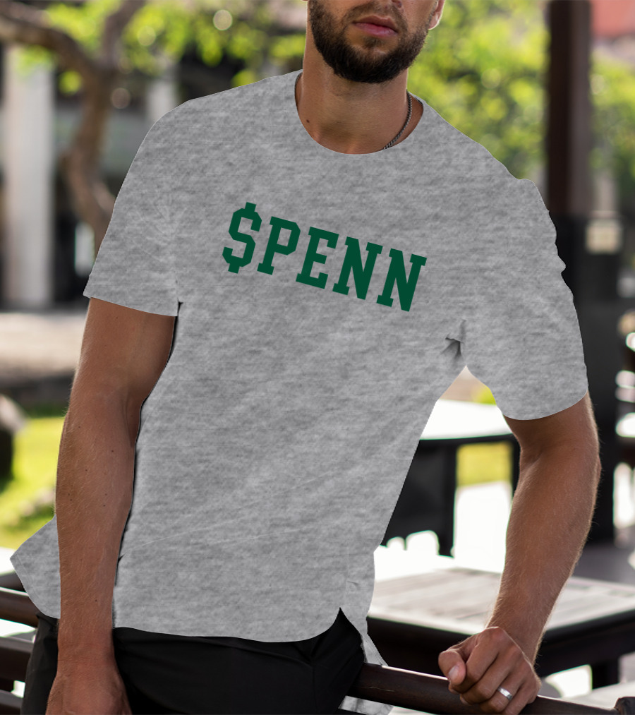 Mintzy $Penn Green Typography T-Shirt
