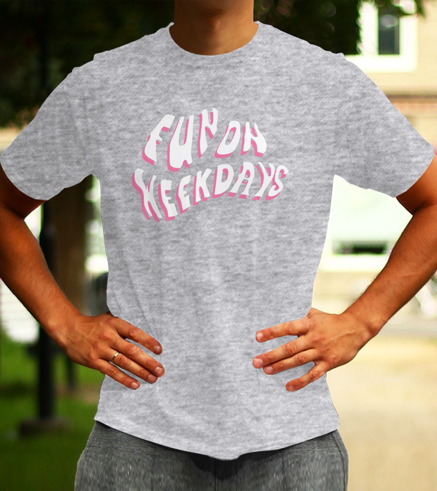 Jenna Palek Merch Fun On Weekdays Pink White Curved Text T-Shirt