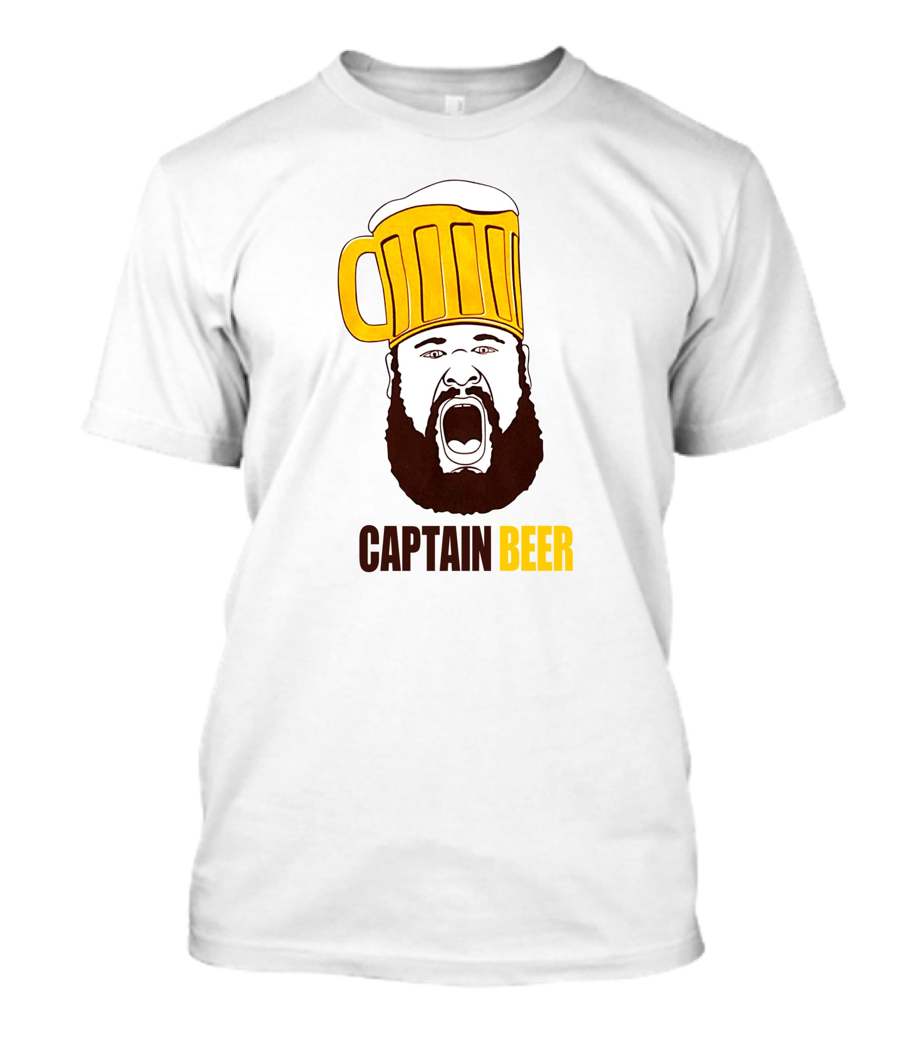 Dominic Grecco Captain Beer Mug Head Shouting Bearded Face T-Shirt
