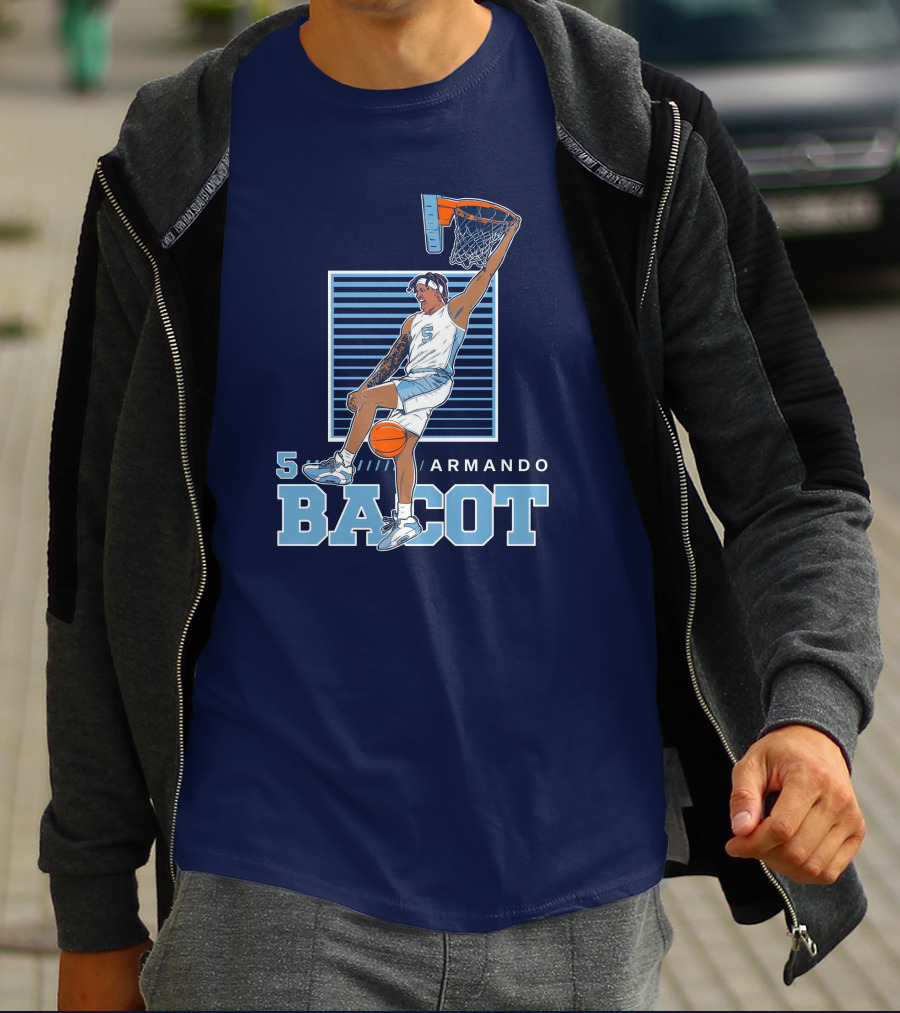 UNC Armando Bacot Dunking Number 5 T-Shirt