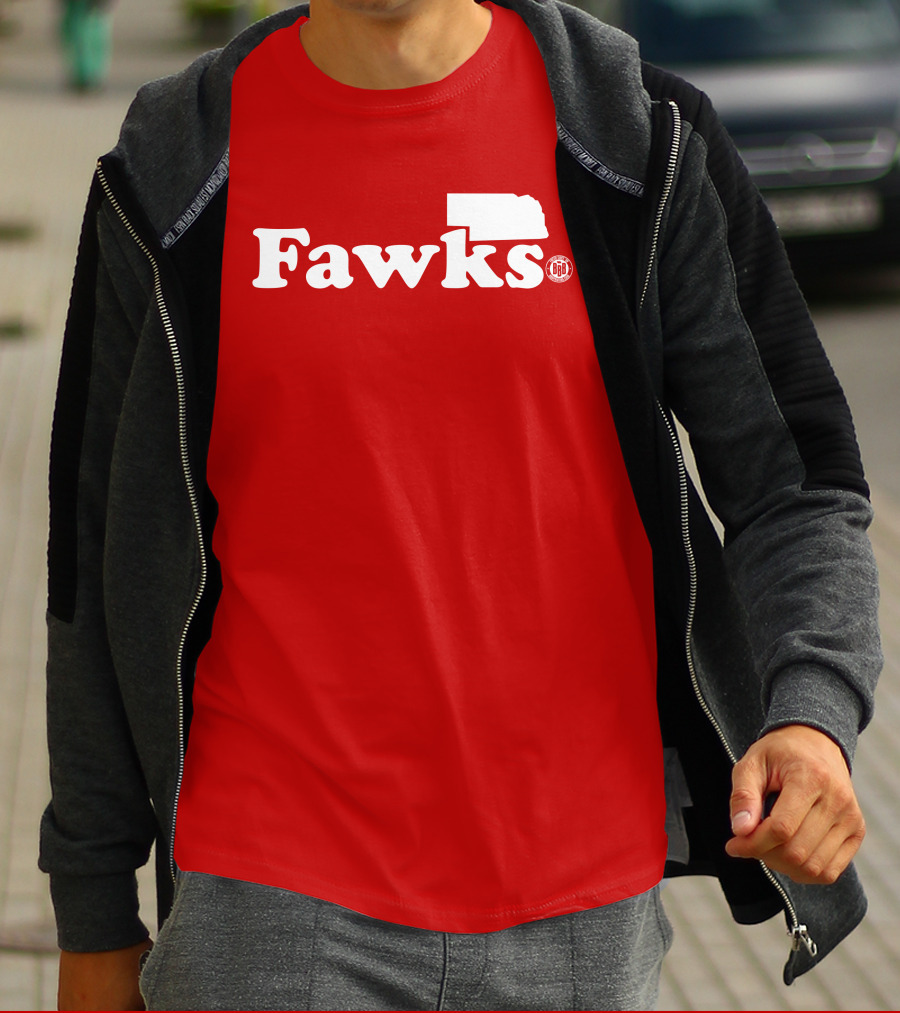 Bbbprinting Fawks Nebraska Outline T-Shirt