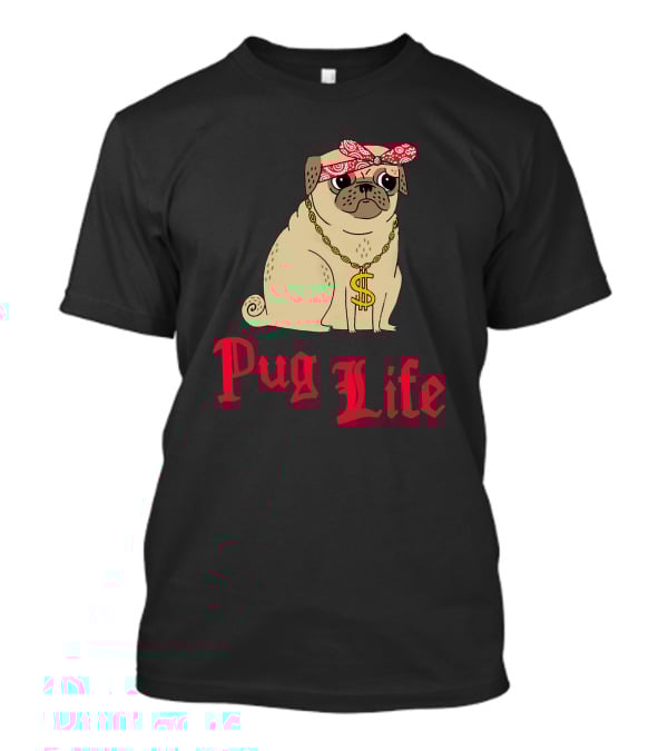 Gemma Correll Pug Life Dollar Sign Chain Bandana T-Shirt