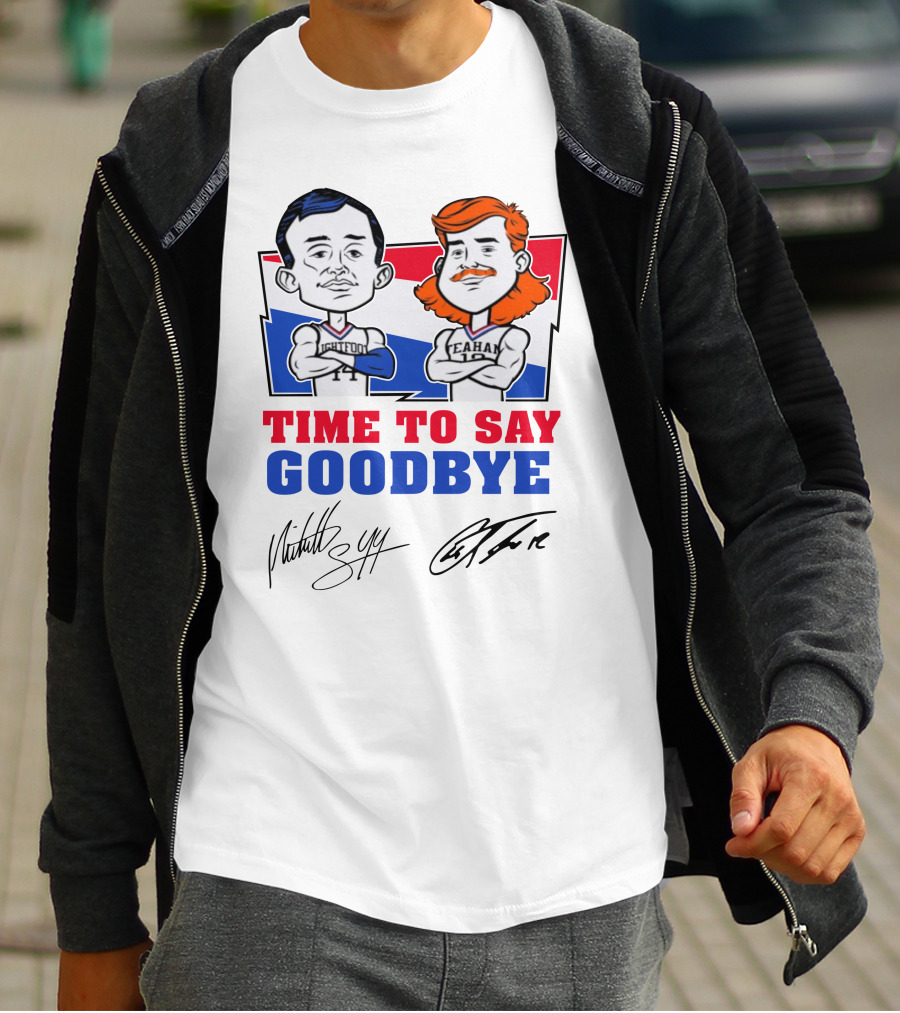 Mitch And Teahan Time To Say Goodbye Signatures And Cartoon Characters T-Shirt