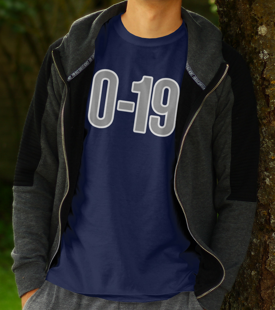 Casual Hoya Celebrate Georgetown's Record 0 19 Navy Blue T-Shirt