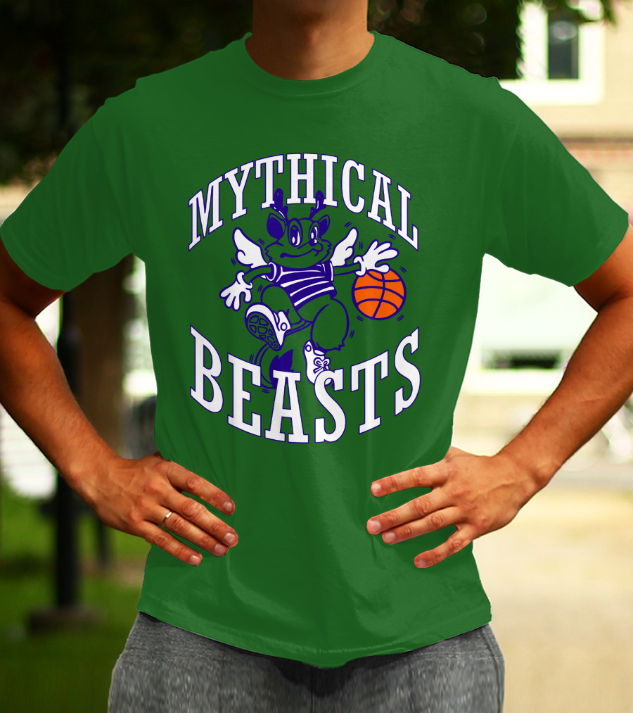 Mythical Beasts 90's B Ball Wings And Hoops T-Shirt