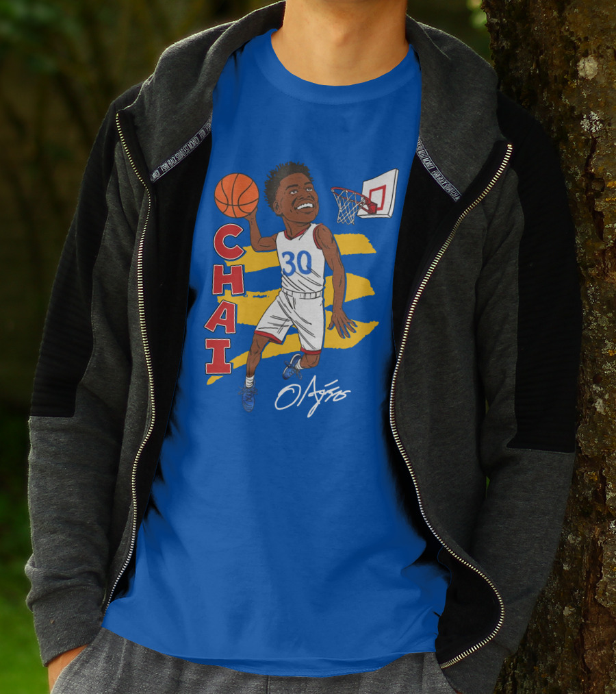 Ochai Agbaji Basketball Illustration 30 Chai Charliehustle Store T-Shirt