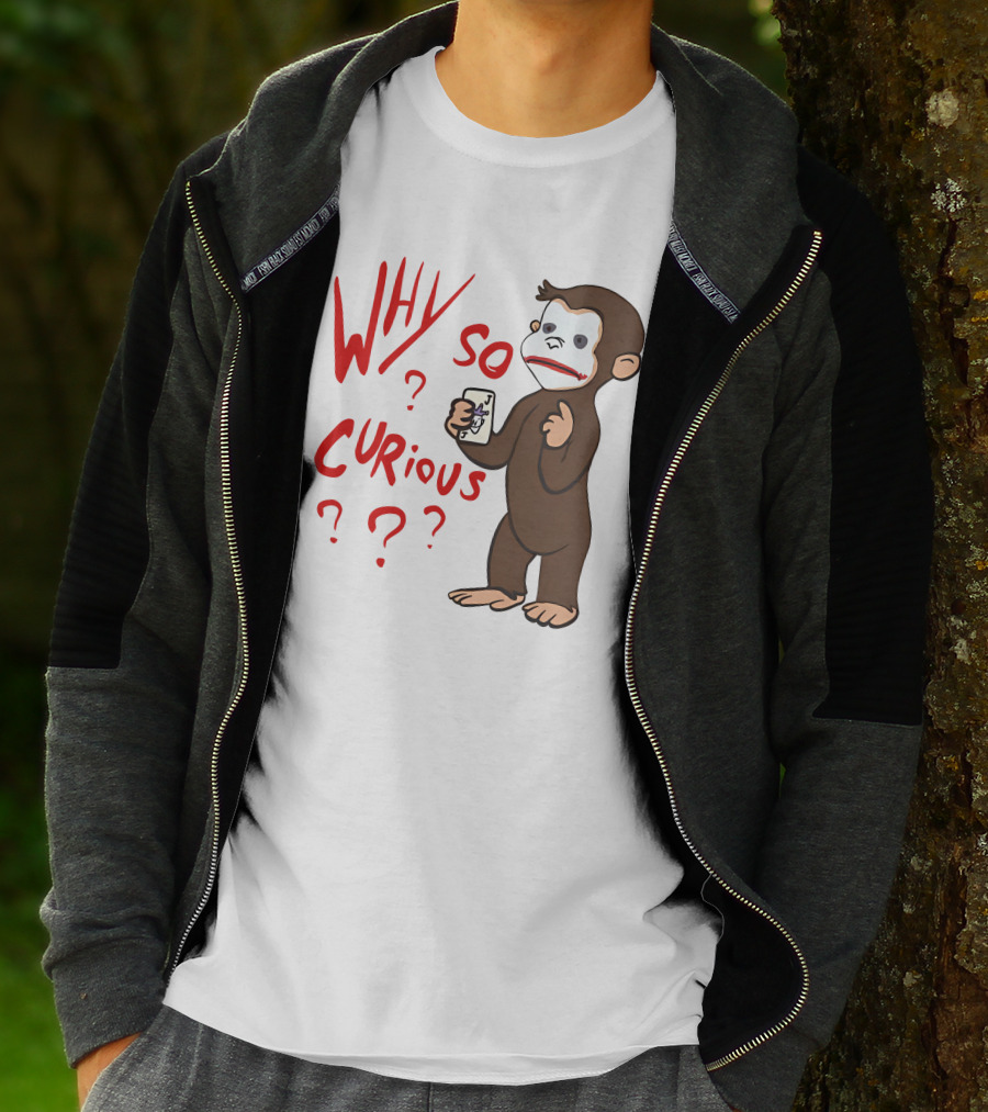 Lucca International Merch Why So Curious Curious George Joker Card T-Shirt
