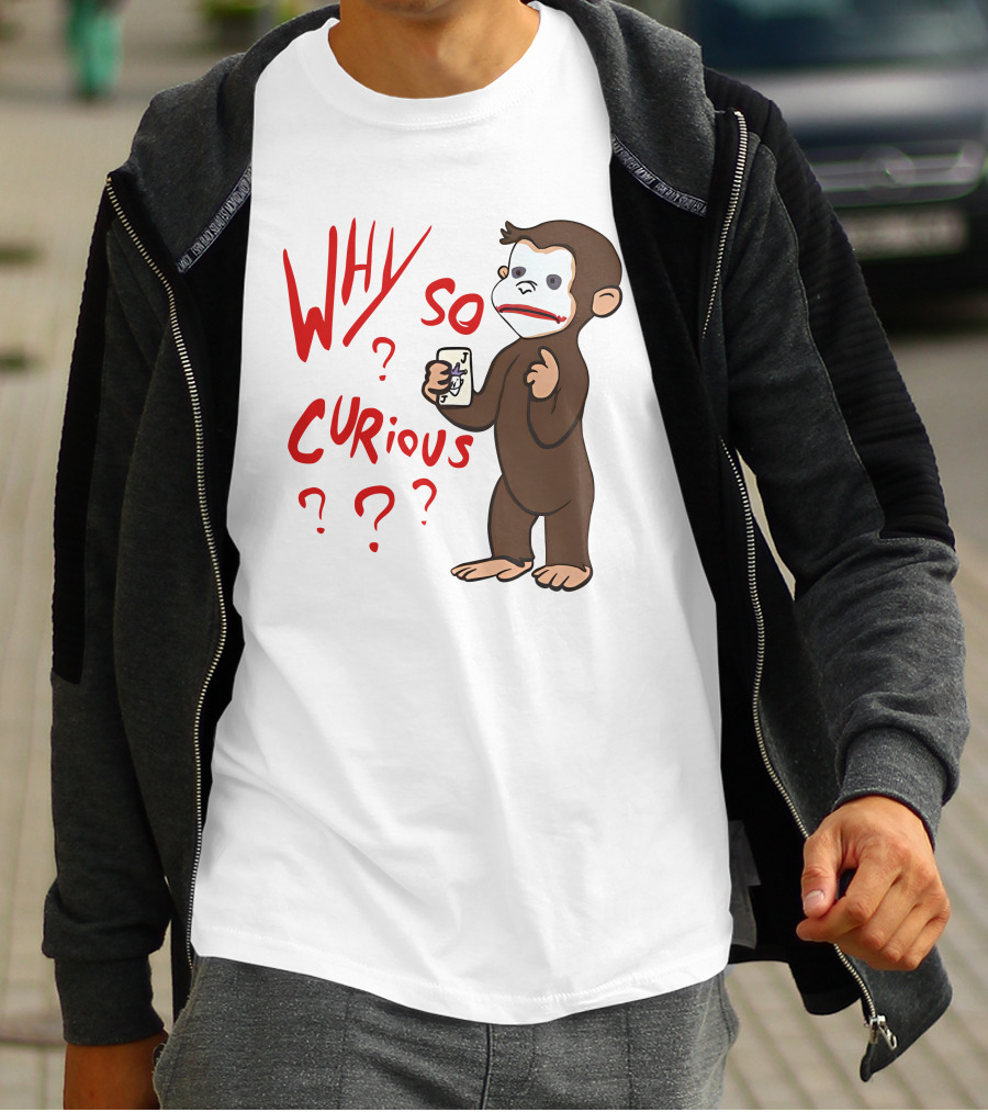 Lucca International Merch Why So Curious Curious George Joker Card T-Shirt