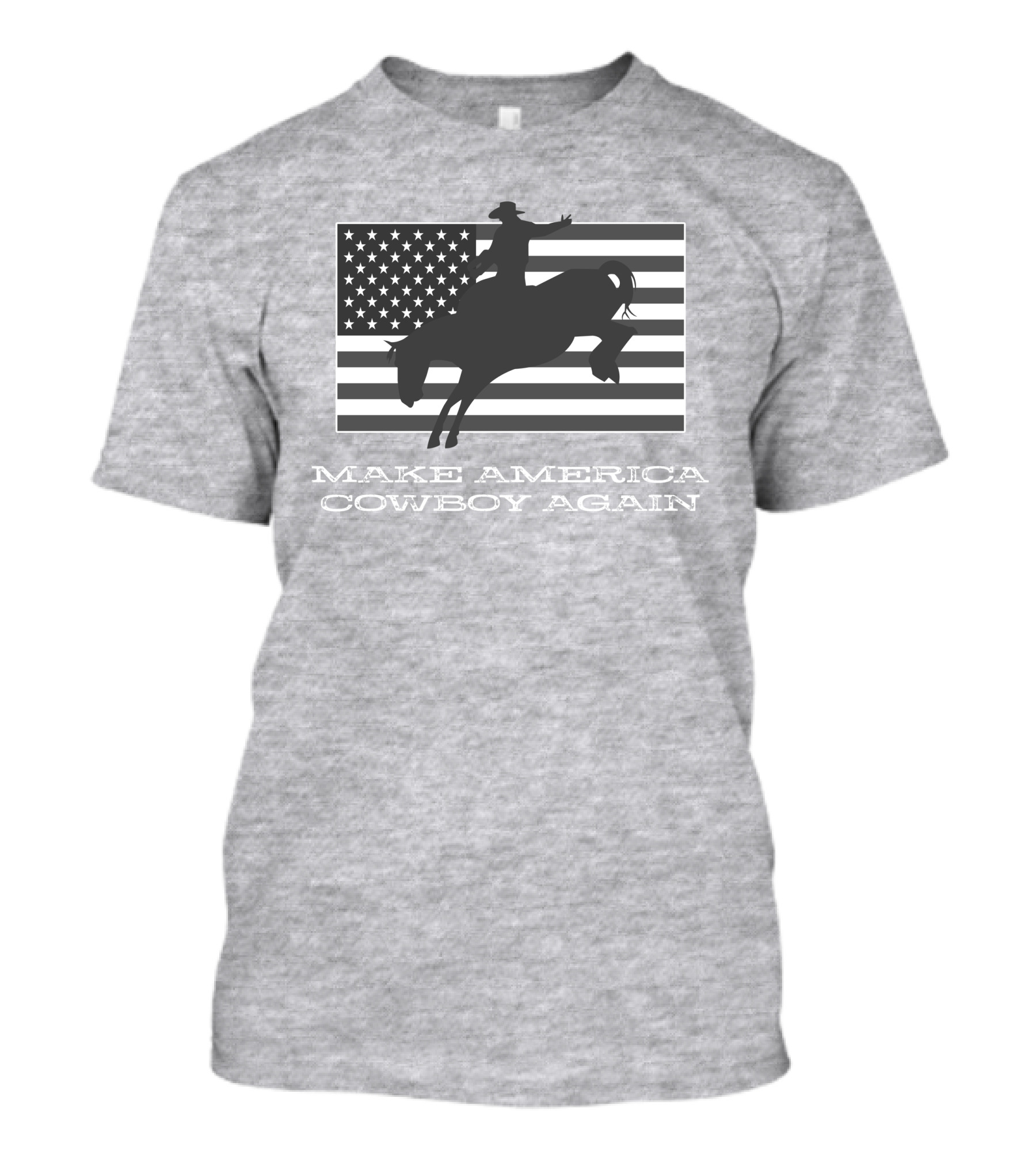 Brittanyandkasi X Kasi Brittany Make America Cowboy Again Riding Silhouette Flag T-Shirt