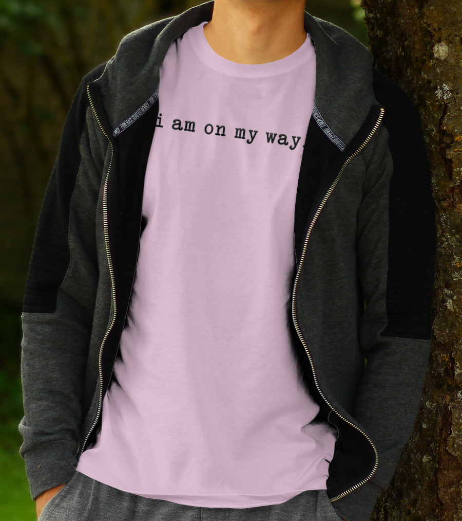 Isaac Anderson I Am On My Way Text On Pink Background T-Shirt