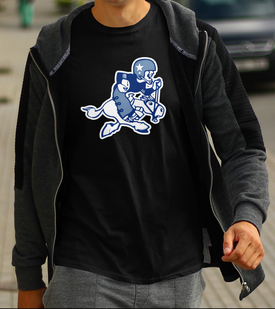 Dallas Cowboys Vintage Running Cowboy Throwback Fleece NFL T-Shirt