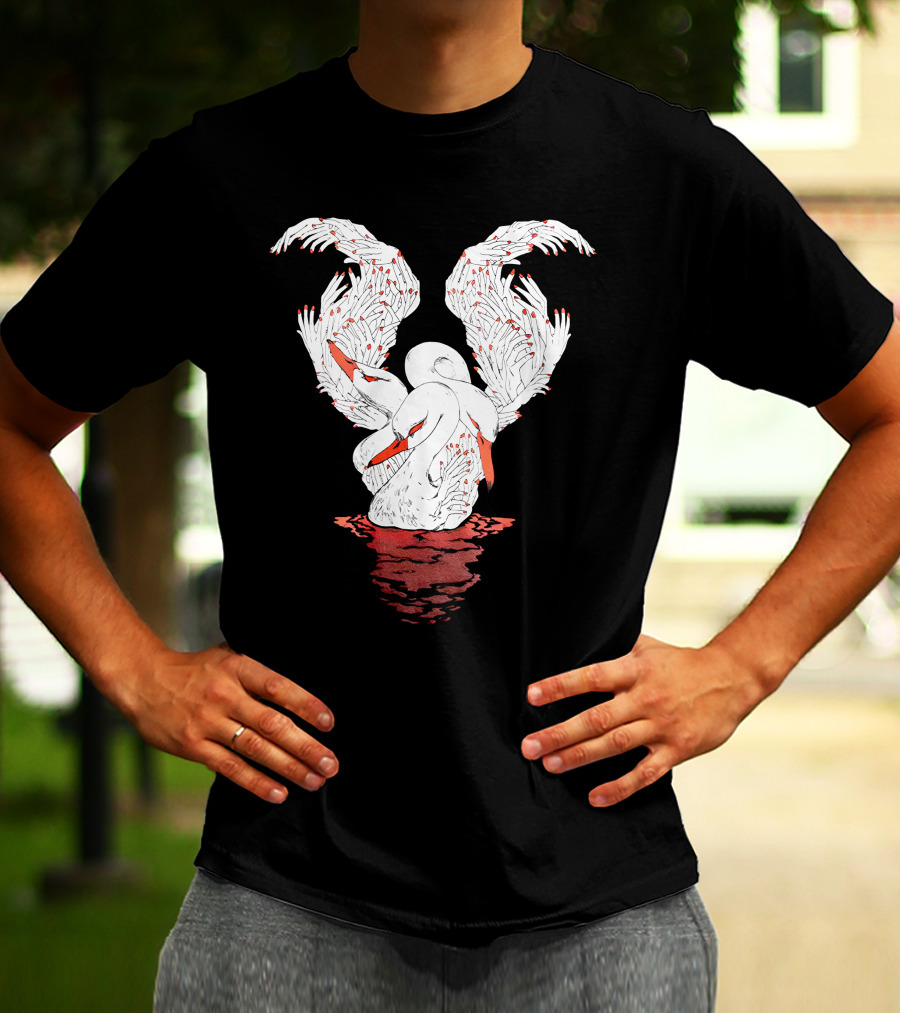 39Daph Swan Illustration White T-Shirt