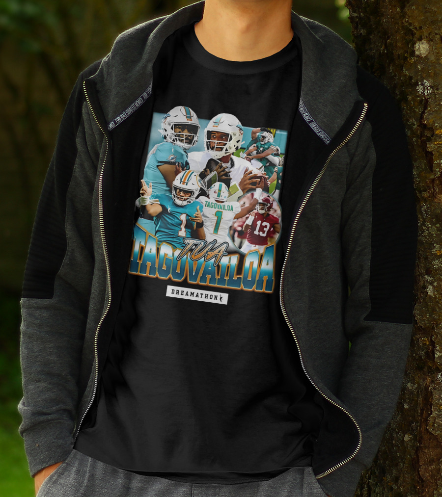 Tua Tagovailoa Dreamathon Quarterback Highlights NFL Football Action T-Shirt