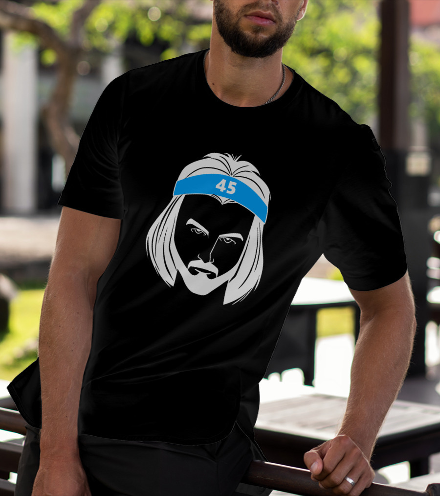 Caleb Love Wears Brady Manek 45 Headband Stencil T-Shirt
