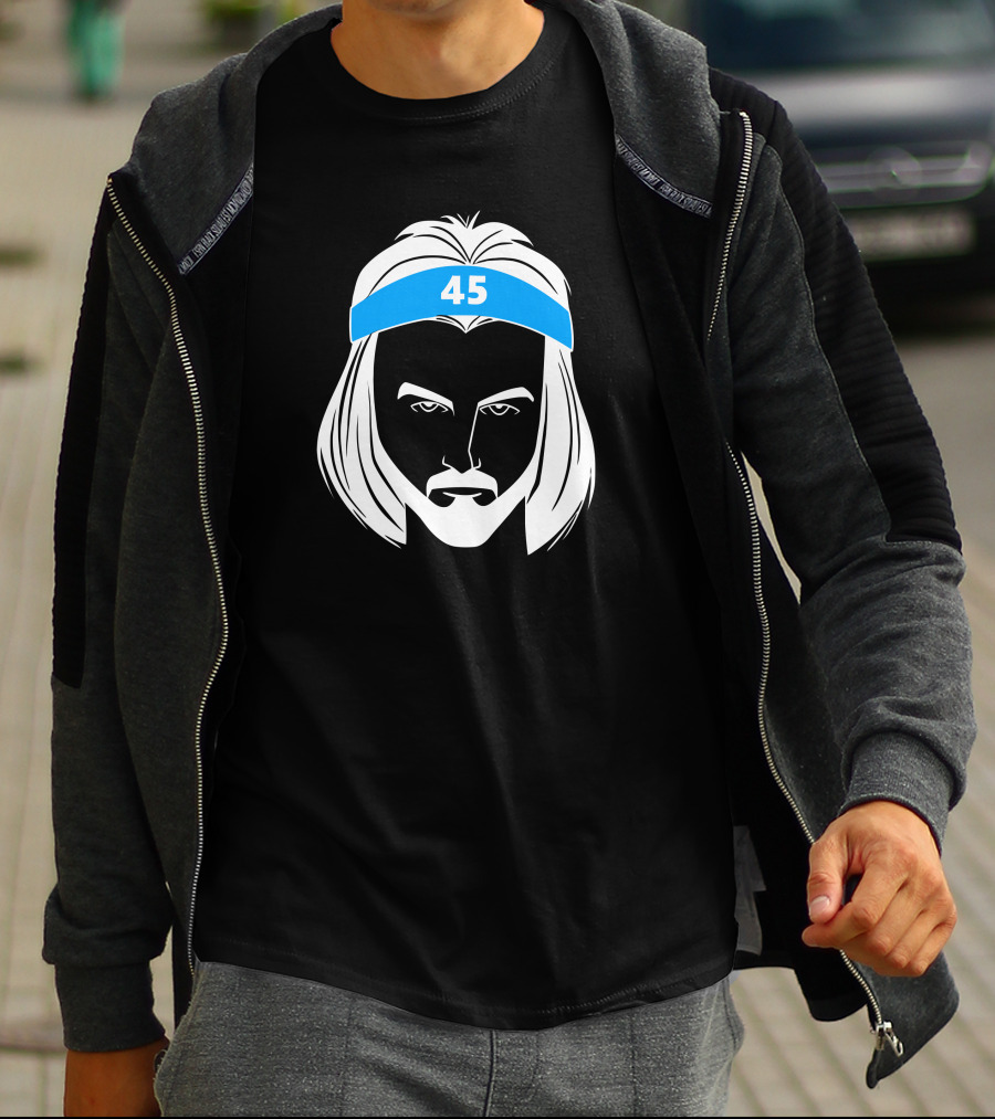 Caleb Love Wears Brady Manek 45 Headband Stencil T-Shirt