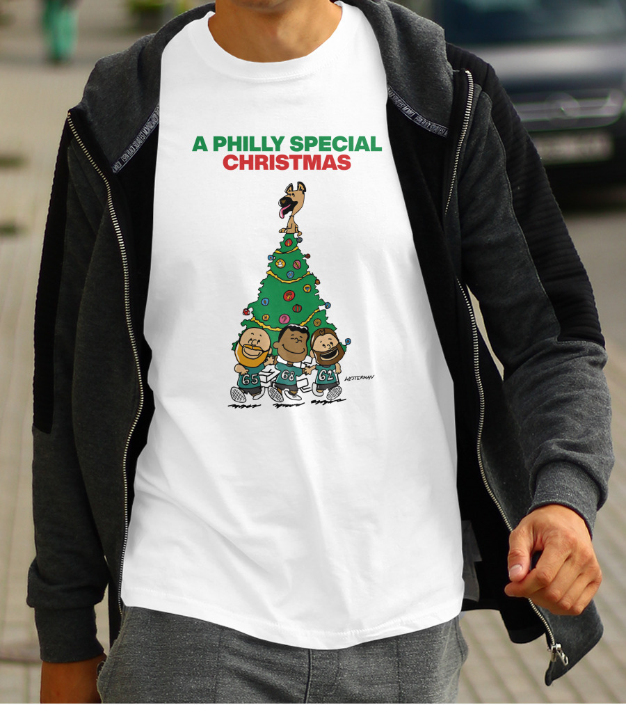 A Philly Special Christmas Festive Tree And Football Trio T-Shirt
